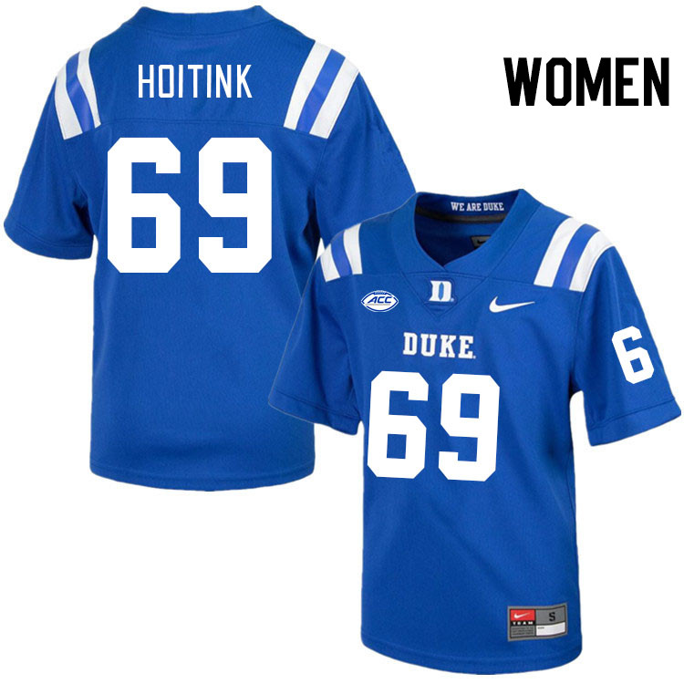 Women #69 Ben Hoitink Duke Blue Devils College Football Jerseys Stitched Sale-Royal